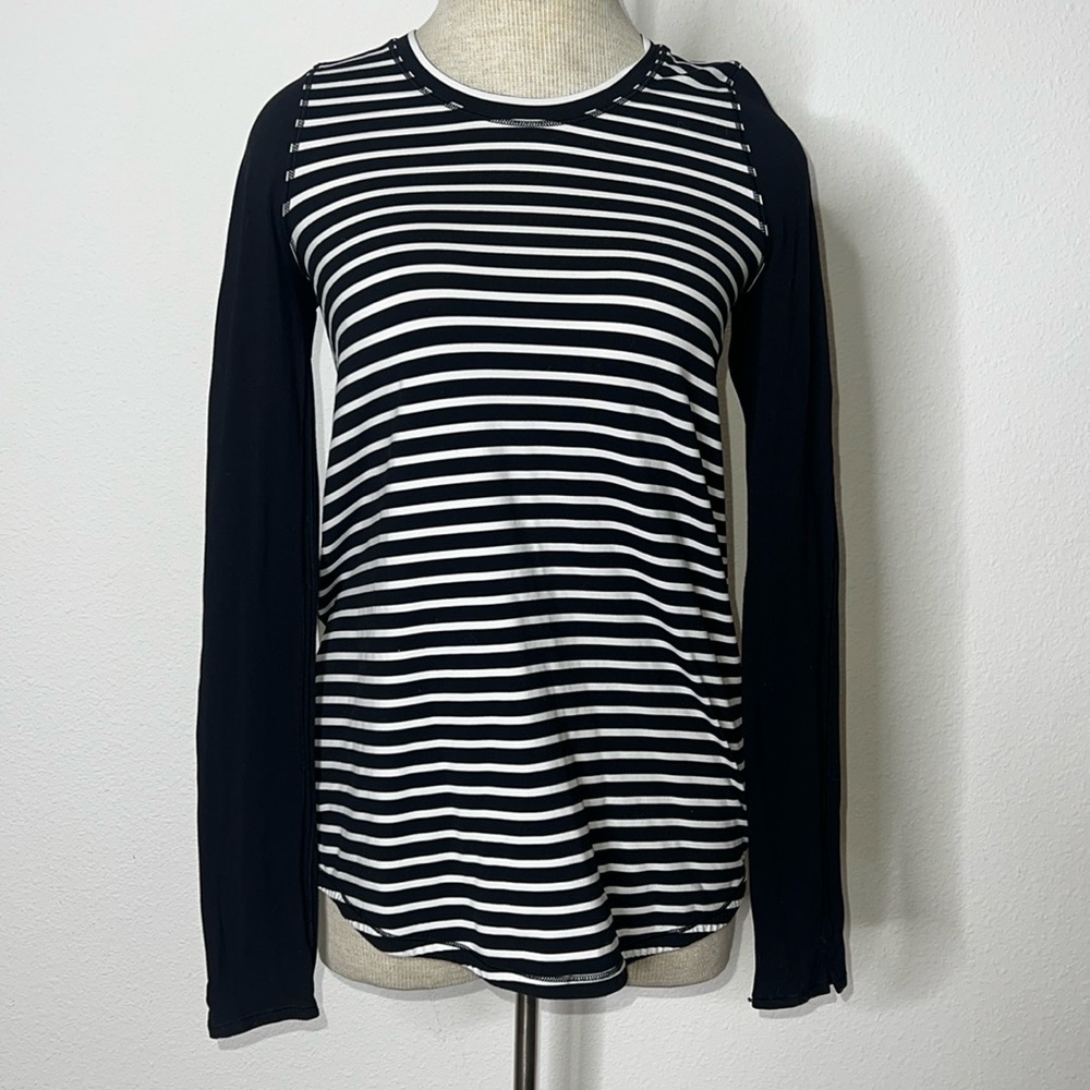 Lululemon Rare Seawheeze Striped Long Sleeve Top